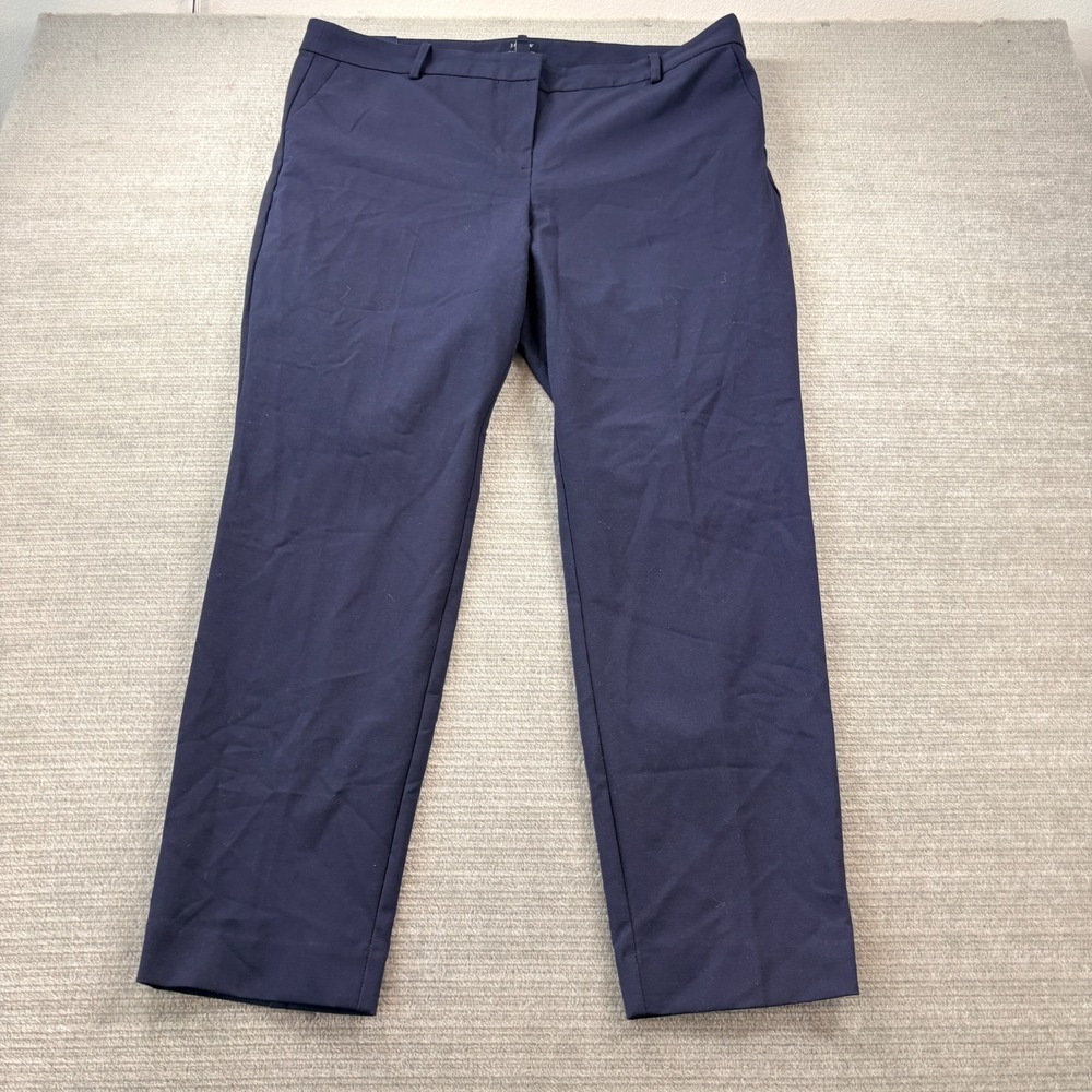 J. Crew Ruby Full-Length Pant Womens 18 Navy Blue Dress Trousers Tapered